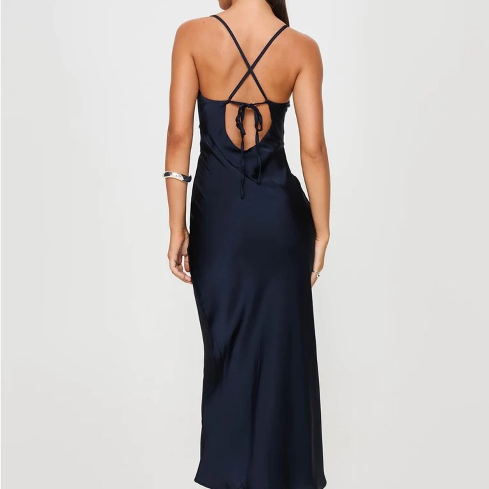 Princess Polly Treasure Bias Cut Maxi Dress Navy - Picture 4 of 16